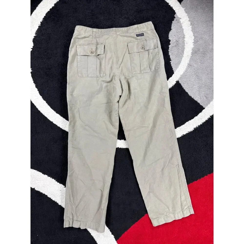 Banana Republic Pants Mens 32x32 Brown Linen Blend Cargo Utility Casual Beach